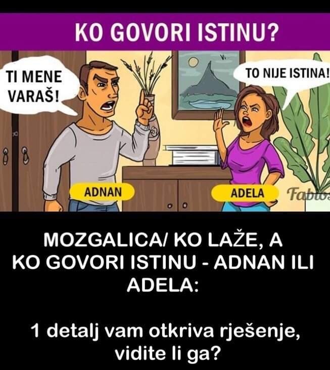 Ko laže a ko govori istinu, Adnan ili Adela