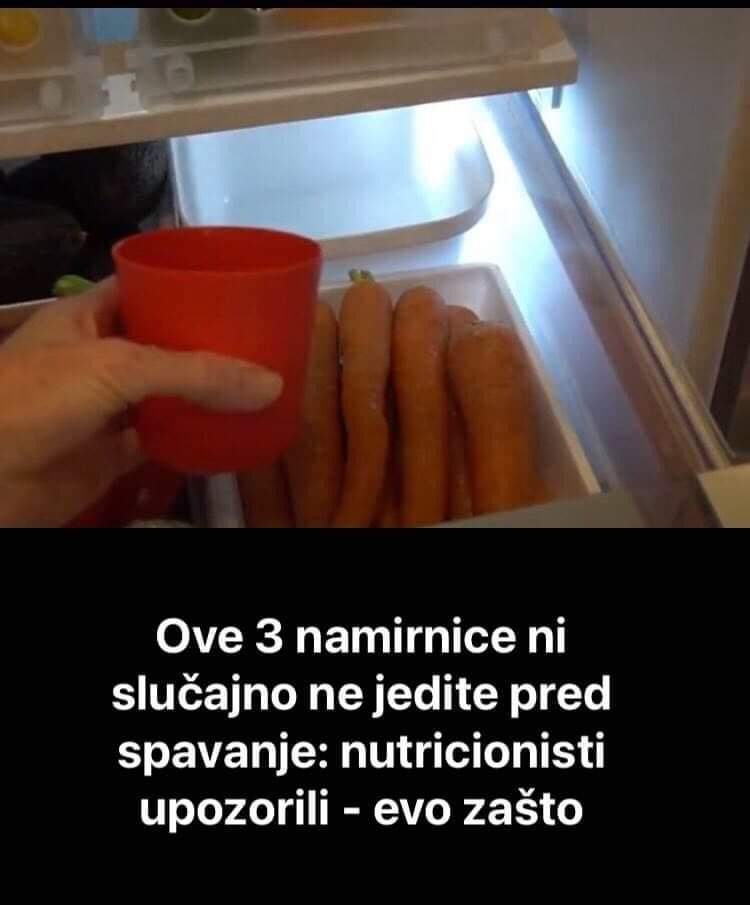 Pogledajte koje tri namirnice ne smijete jesti prije spavanja