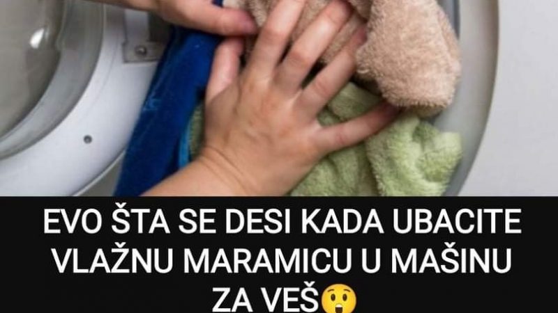 Pogledajte šta se dešava kada se u mašinu za veš ubaci vlažna maramica