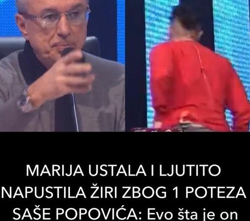 POGLEDAJTE ZAŠTO JE MARIJA POKAZALA SREDNJI PRST SAŠI POPOVIĆU