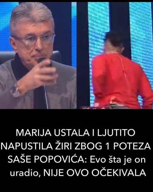 POGLEDAJTE ZAŠTO JE MARIJA POKAZALA SREDNJI PRST SAŠI POPOVIĆU