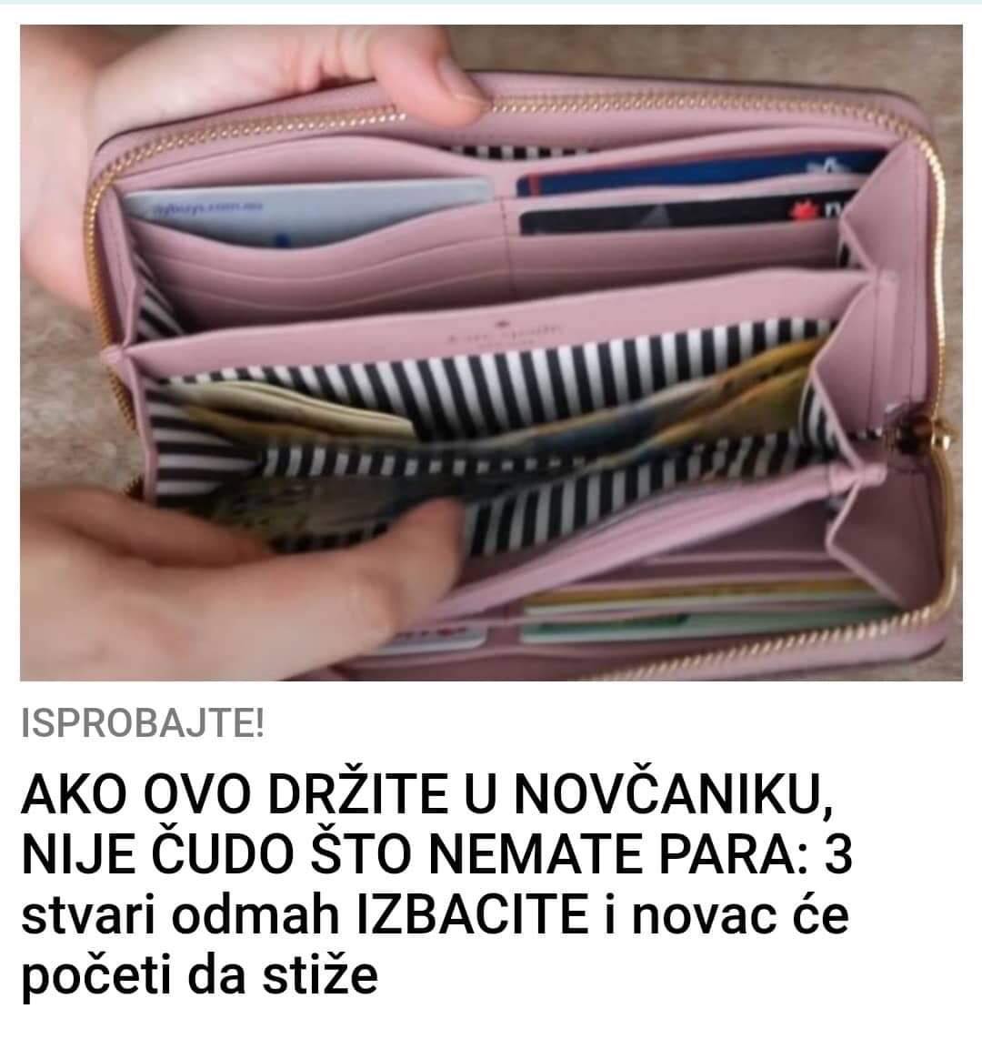 POGLEDAJTE KOJE STVARI NEBISTE TREBALI DRZATI U NOVCANIKU