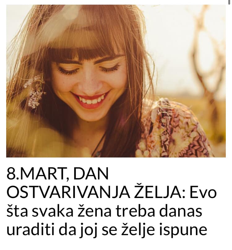 ŽENE ULJEPŠAJTE SEBI OVAJ DIVAN DAN, 8.MART