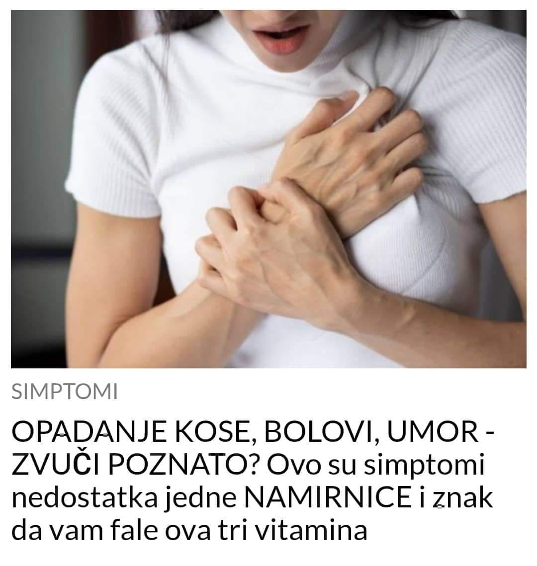 OVU SU SIMPTOMI NEDOSTATKA JEDNE NAMIRNICE: OPADANJE KOSE, BOLOVI I UMOR