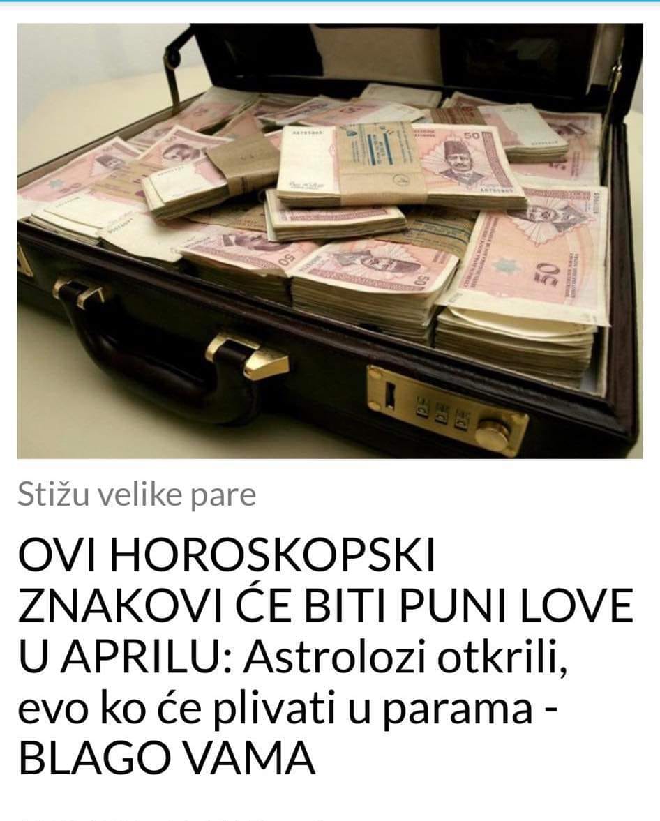 POGLEDAJTE KOJI HOROSKOPSKI ZNAKOVI CE POPRAVITI SVOJE FINANCIJE U APRILU