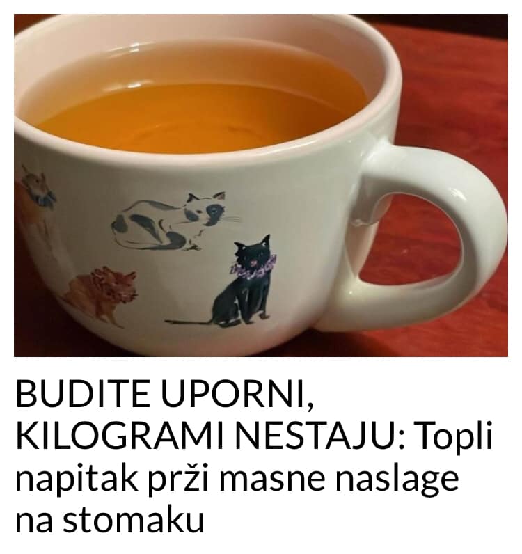 POGLEDAJTE KOJI TOPLI NAPITAK TOPI MASNE NASLAGE