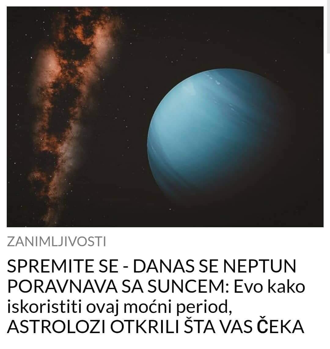 NEPTUN SE DANAS PORAVNAVA SA SUNCEM: ASTROLOZI OTKRILI ŠTA VAS ČEKA