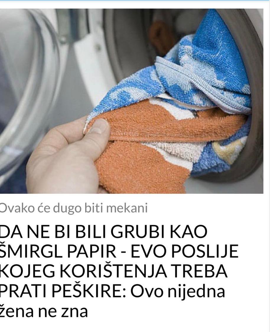 KAKO TREBA PRATI PESKIRE DA NE BUDU KAO ŠMIRGL PAPIR