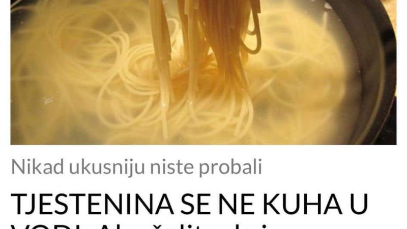 POGLEDAJTE KAKO DA SPREMITE TJESTENINU KAO PROFESIONALNI KUHARI