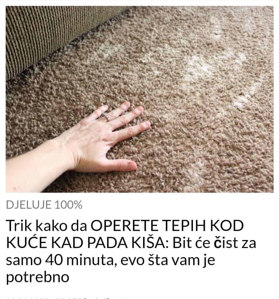 POGLEDAJTE KAKO OCISTITI TEPIH DA SE SJAJI