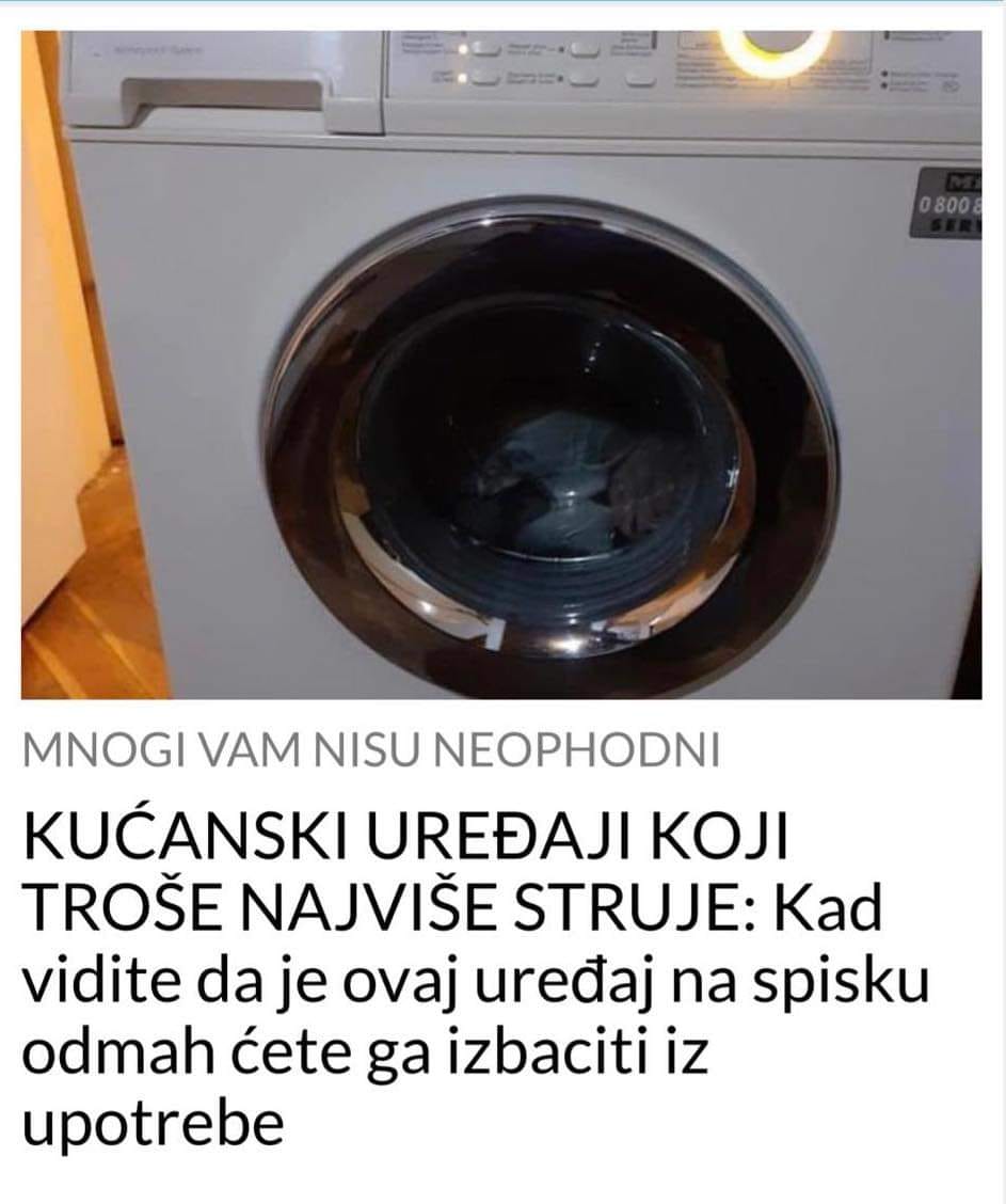 POGLEDAJTE KOJI TO KUCANSKI UREDAJ TROSI NAJVISE STRUJE