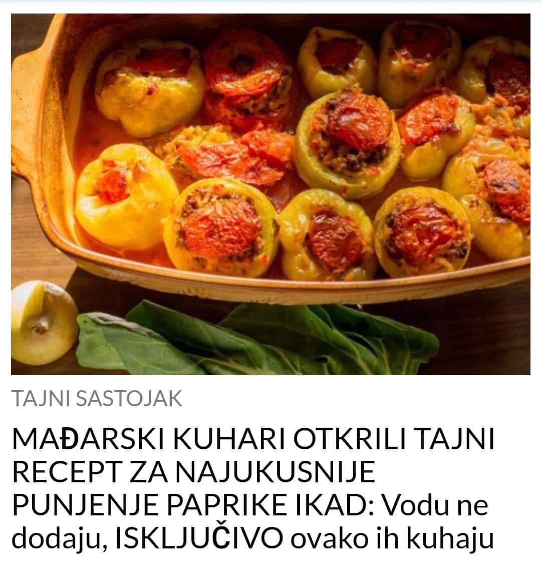 POGLEDAJTE MAĐARSKI RECEPT ZA NAJUKUSNIJE PUNJENE PAPRIKE