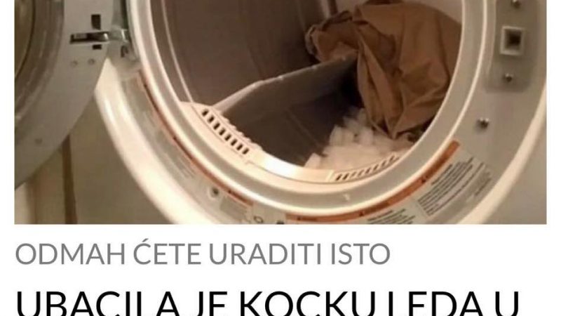 POGLEDAJTE STA SE DESI KADA UBACITE KOCKU LEDA U MASINU ZA SUSENJE VESA