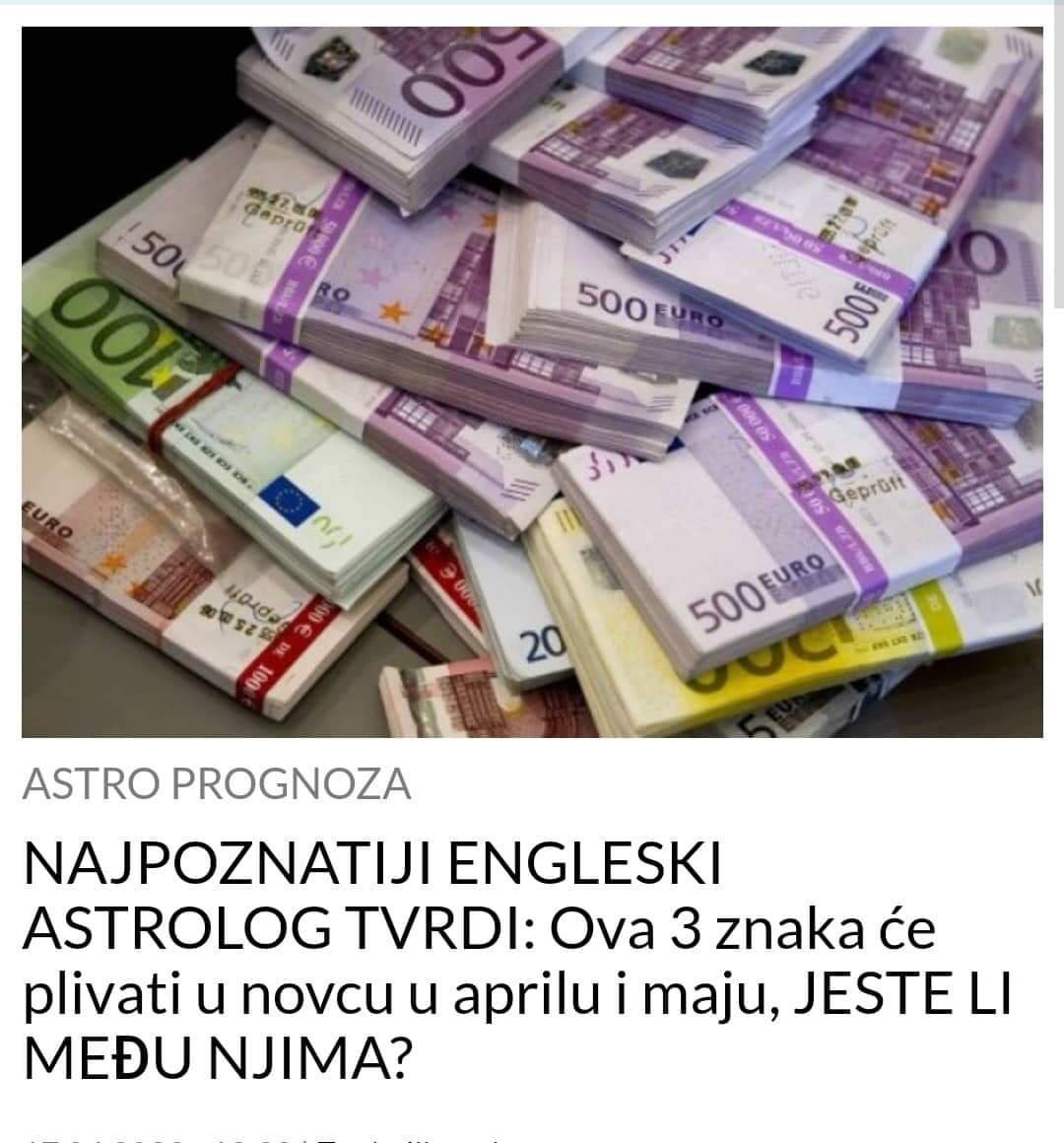 POGLEDAJTE KOJA TRI ZNAKA CE DA PLIVAJU U NOVCU U APRILU I MAJU