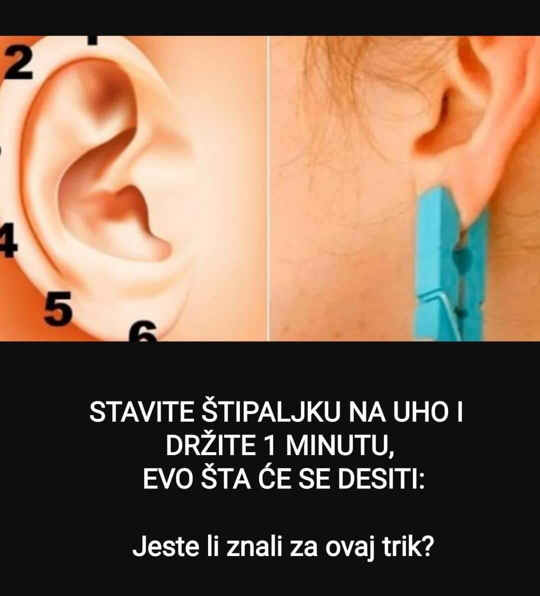 POGLEDAJTE STA CE SE DESITI KADA STIPALJICU DRZITE 1 MINUTU NA UHU