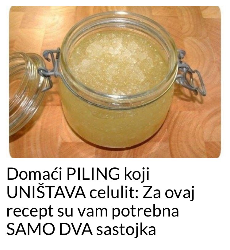 ZA OVAJ DOMACI PILING SU VAM DOVOLJNA SAMO DVA SASTOJKA